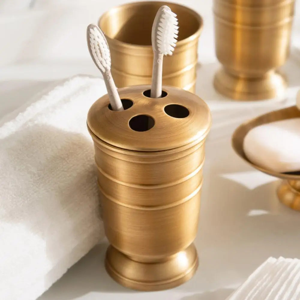 Matching Bathroom Sets - Elegant Copper Soap & Toothbrush Holders