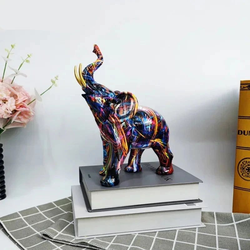 Graffiti Elephant Figurine