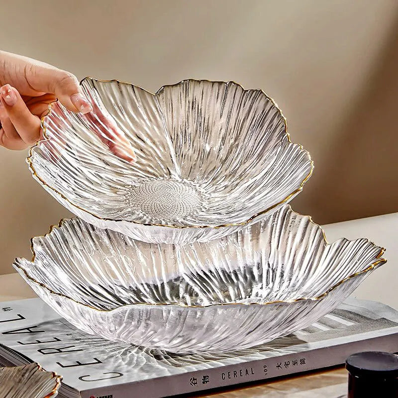 Luxury Floral Glass Plate - Dinner & Jewelry Tray