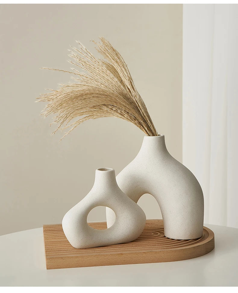 Frosted Ceramic Vases - Nordic Style White Vase