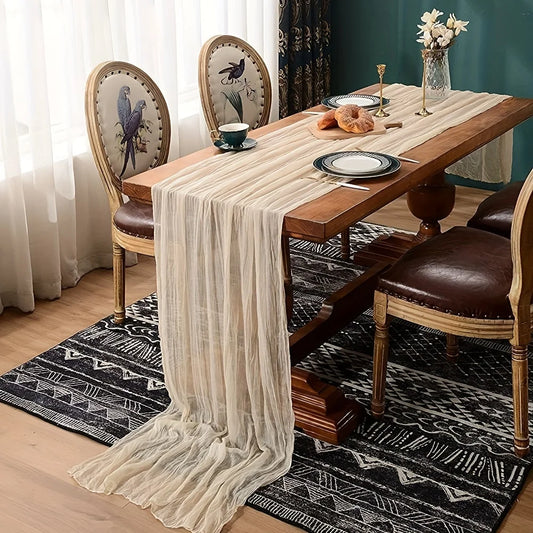 Boho Style Cheesecloth Table Runner