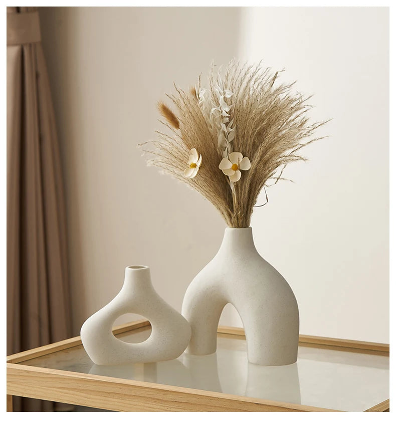 Frosted Ceramic Vases - Nordic Style White Vase