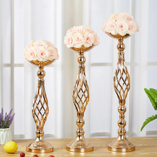 Golden Iron Art Vase Candle Holder