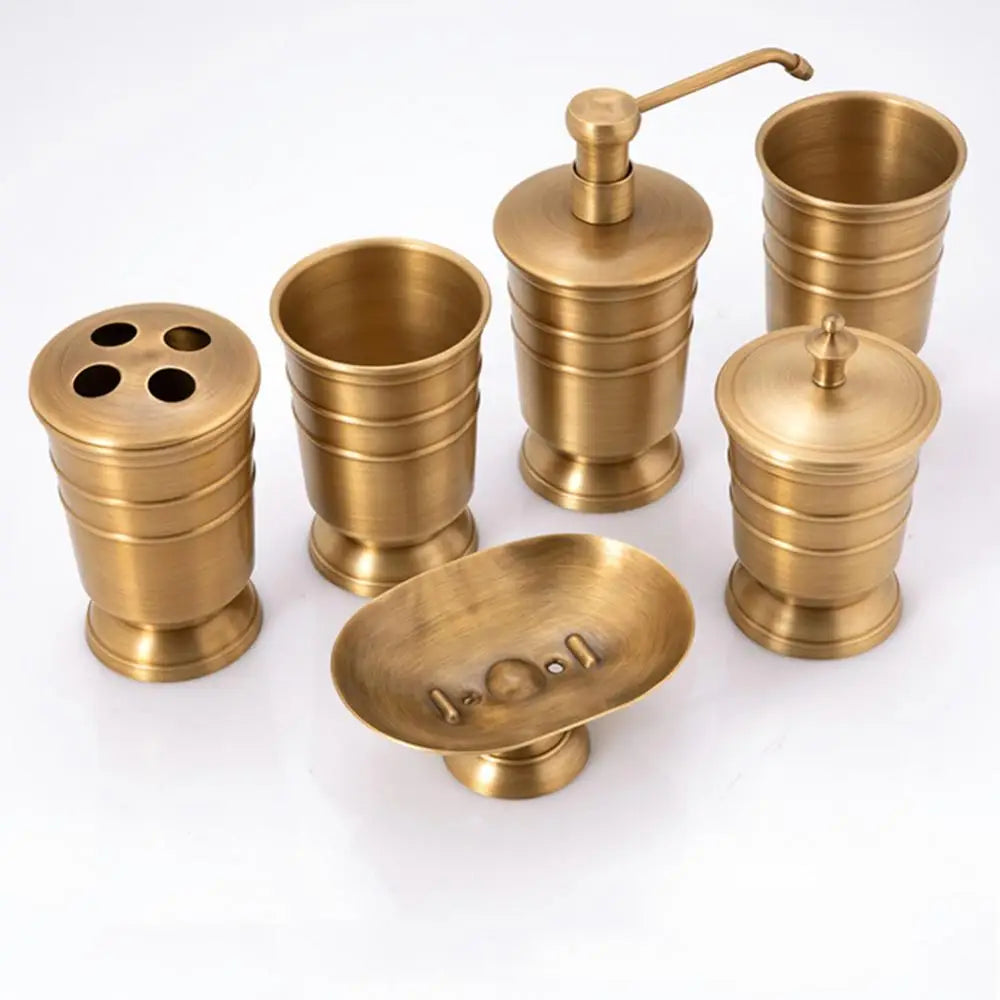 Matching Bathroom Sets - Elegant Copper Soap & Toothbrush Holders