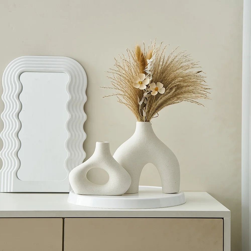 Frosted Ceramic Vases - Nordic Style White Vase