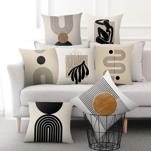 Creative Abstract Line Pattern Cushion Cover - Home Decor Pillowcase