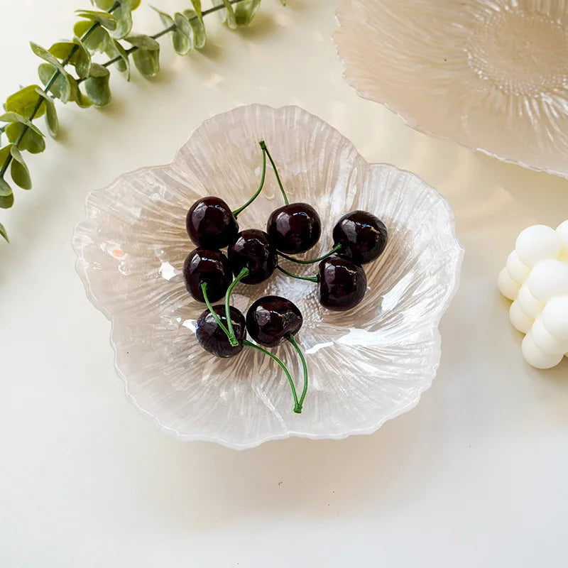 Luxury Floral Glass Plate - Dinner & Jewelry Tray