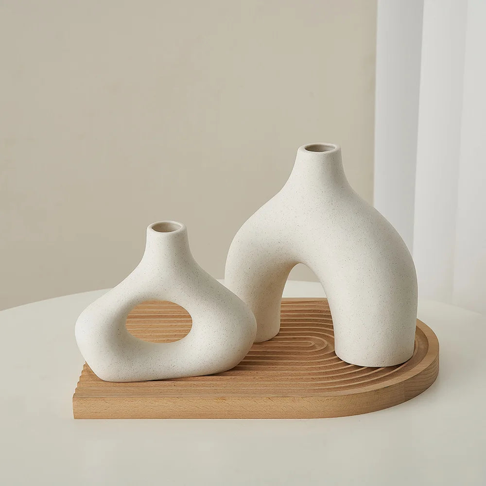 Frosted Ceramic Vases - Nordic Style White Vase