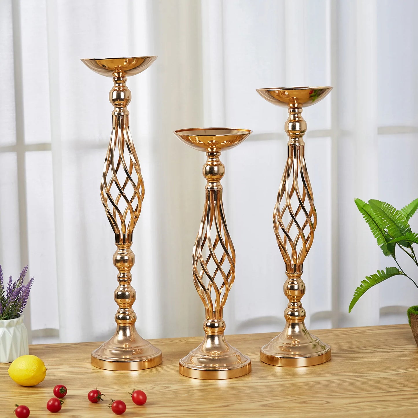 Golden Iron Art Vase Candle Holder