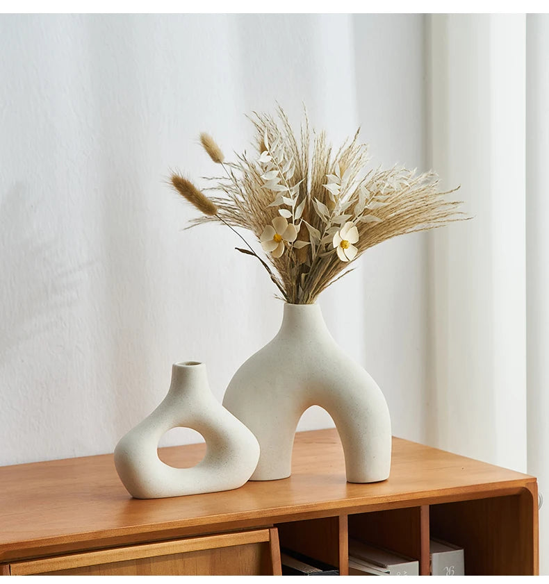 Frosted Ceramic Vases - Nordic Style White Vase