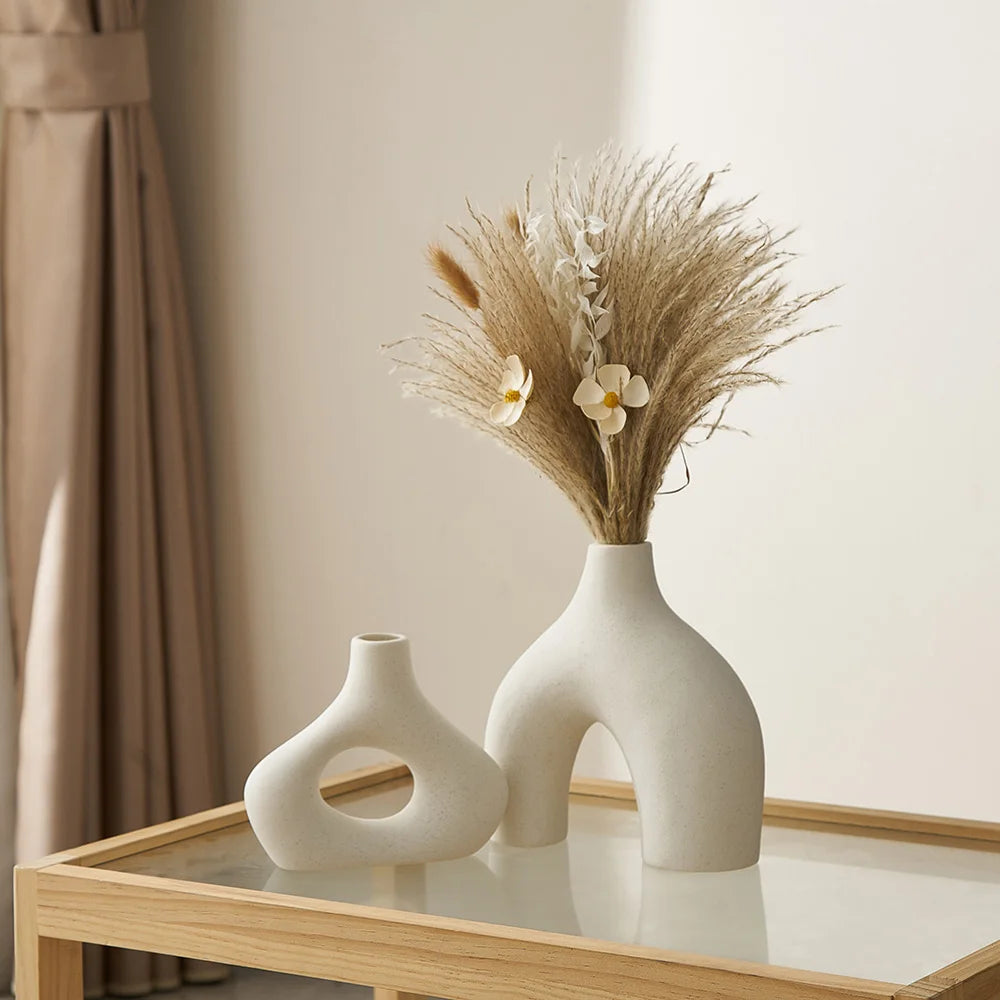 Frosted Ceramic Vases - Nordic Style White Vase