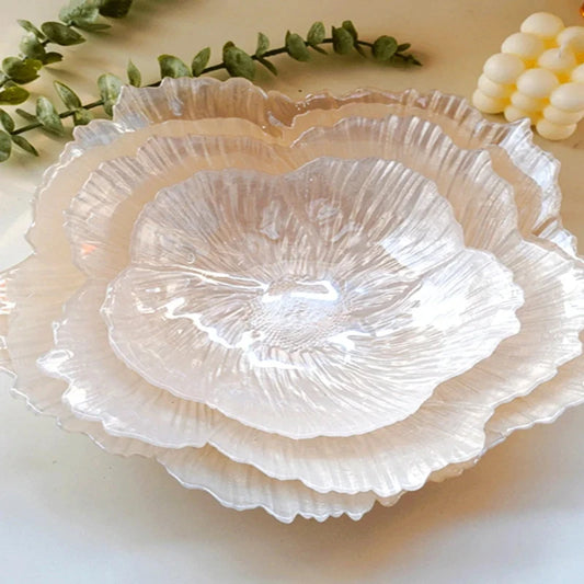 Luxury Floral Glass Plate - Dinner & Jewelry Tray