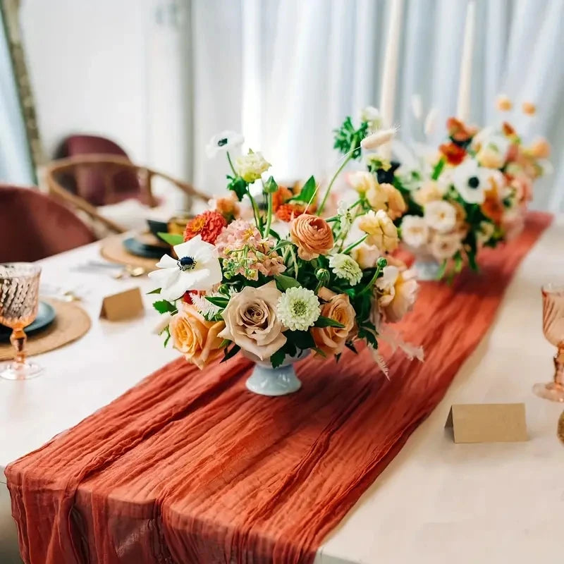 Boho Style Cheesecloth Table Runner