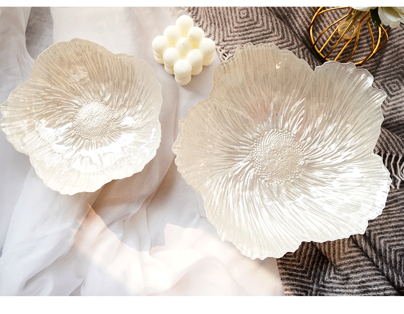 Luxury Floral Glass Plate - Dinner & Jewelry Tray